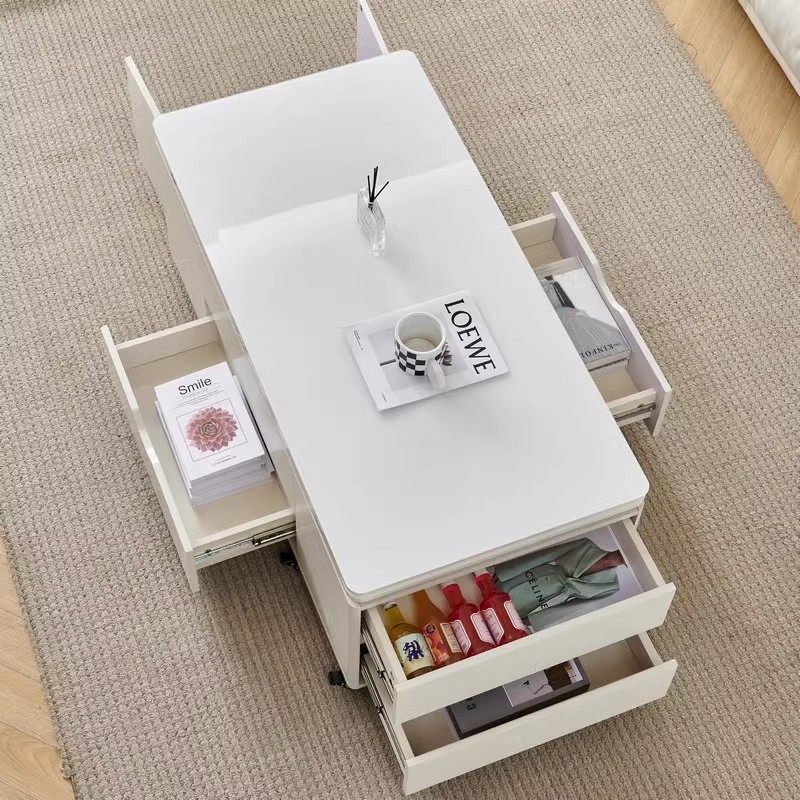 奶油风全储物款岩板升降茶几小户型可移动多功能茶几餐桌两用一体,淘宝优惠券,粉丝福利购,淘宝优惠卷