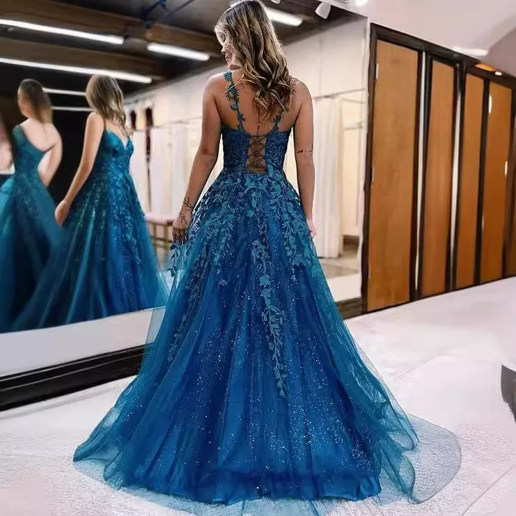 Сексуальное длинное вечернее платье, V-образный вырез, без спины