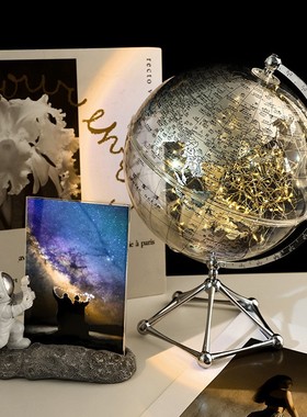 创意透明地球仪摆件轻奢家居客厅电视柜酒柜宇航员桌面装饰品礼物