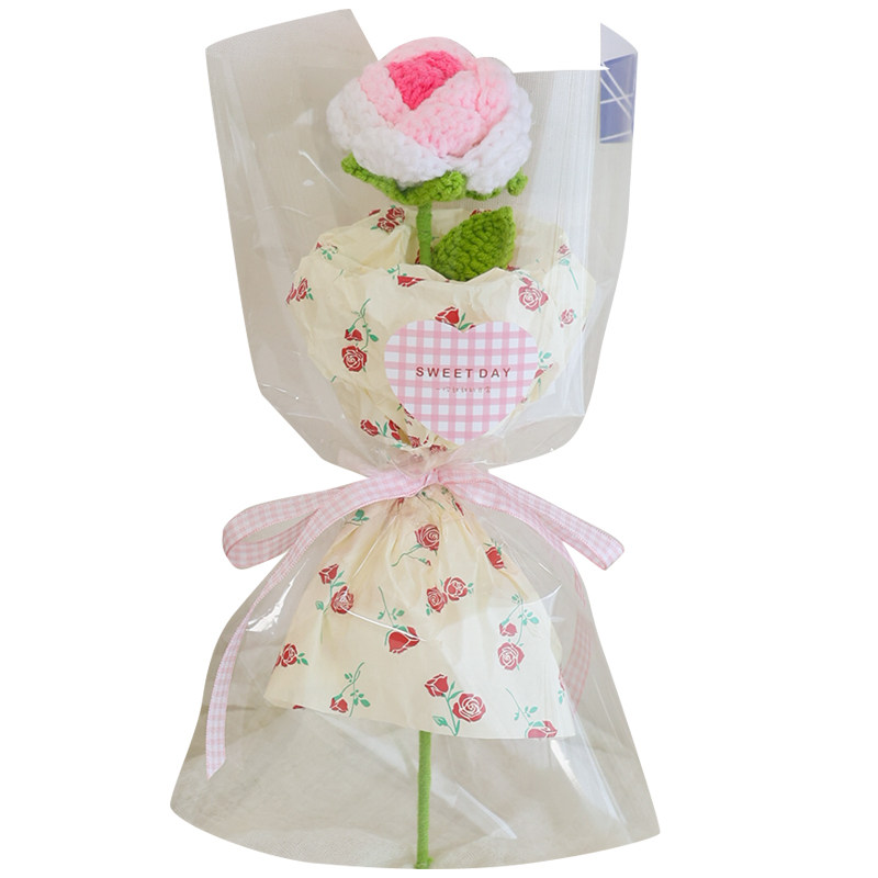 创意三八妇女节礼物送妈妈员工手工编织成品向日葵毛线花公司活动