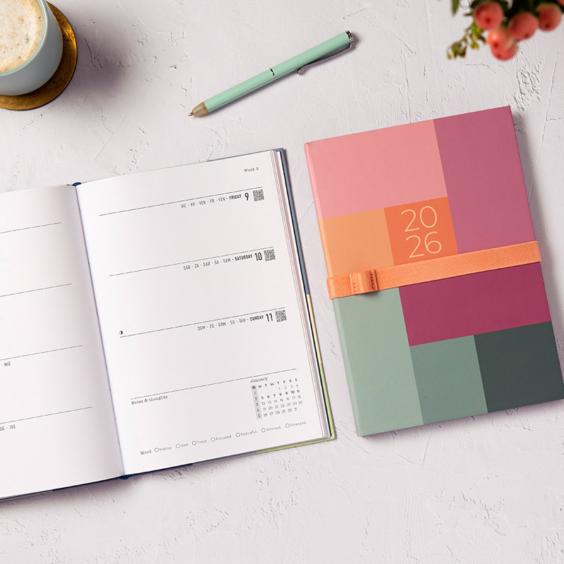 【2026年周计划日程本】英国进口letts Gradient幻彩系列手帐本一周两页排版A6 A5日记记事本笔记本硬面效率,淘宝优惠券,粉丝福利购,淘宝优惠卷
