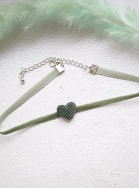 韩国少女心chic天鹅爱心短款吊坠