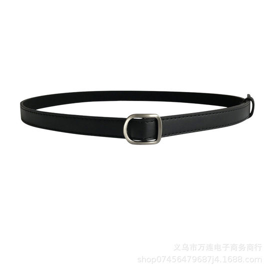 韩国文艺细小皮带PU腰带女士时尚配连衣裙复古BF风免无孔学生装饰