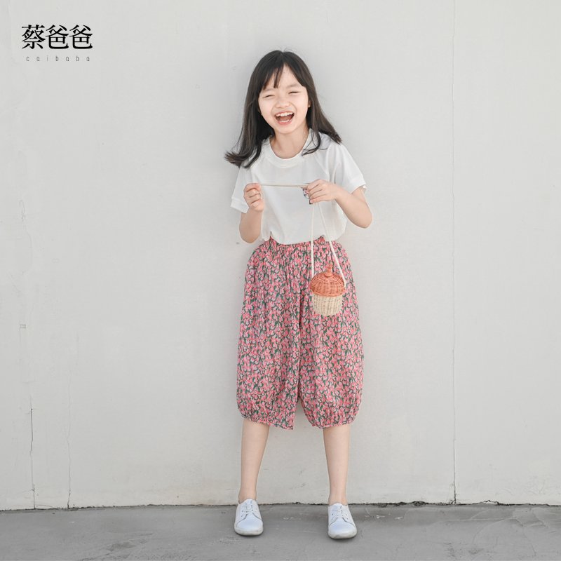 蔡爸爸童装百搭夏装女童翻领t恤白色薄款短袖上衣服069+997+967-图1