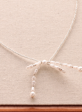 3件包邮 小珍珠蝴蝶结项链锁骨链 精致轻奢百搭法式赫本小香风