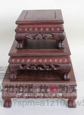 实木摆件鱼缸底座紫砂壶玉石盆景