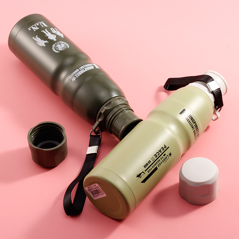 旅行杯子运动水壶大容量便携户外不锈钢保温水杯学生骑行杯子弹头 - 图0