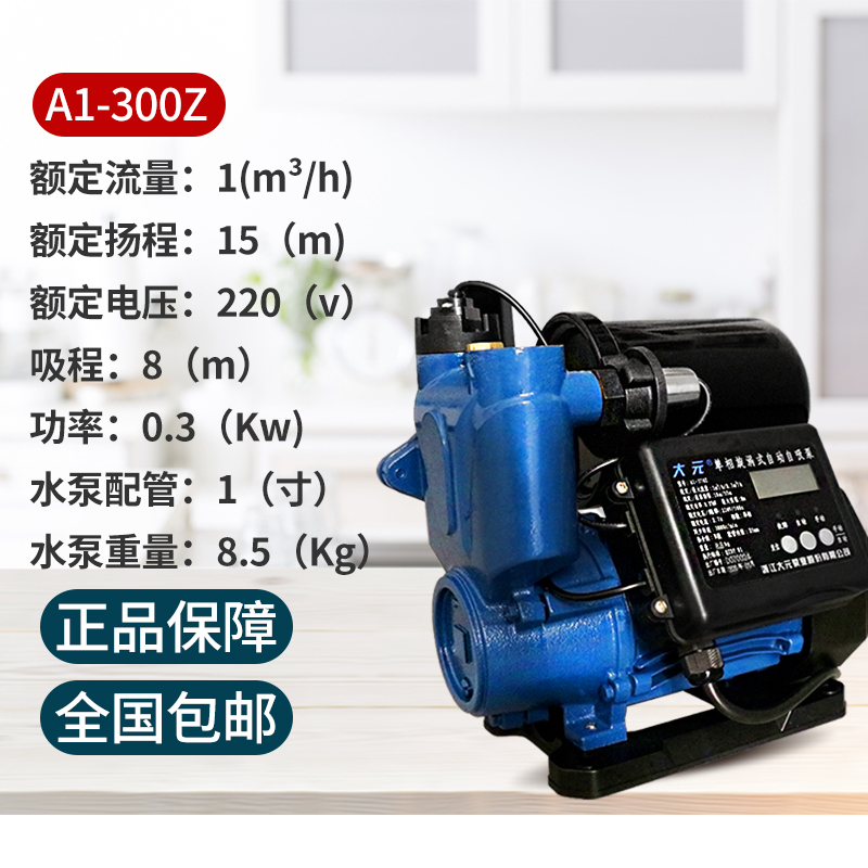 大元逸龙新款数显自动启停增压泵家用全自动热水器自来水自吸泵 - 图1