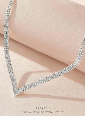 简约时尚新奇小众夸张超闪项链女