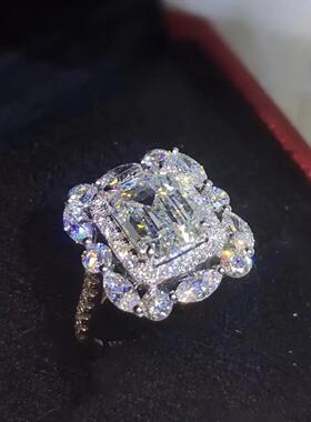 轻奢热卖新款方形公主戒指 欧美时尚爆款订婚女饰品 宫廷经典指环