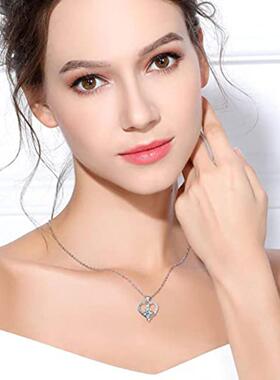 轻奢亚马逊热卖心型项链创意母亲节礼物款吊坠欧美时尚潮流锁骨链