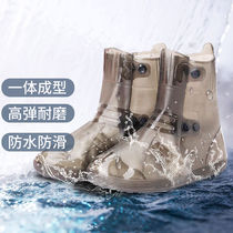 Gallop rain shoes cover waterproof anti-slip thickened abrasion resistant adult foot cover rain boot student midcylinder two rows of coffee 2X