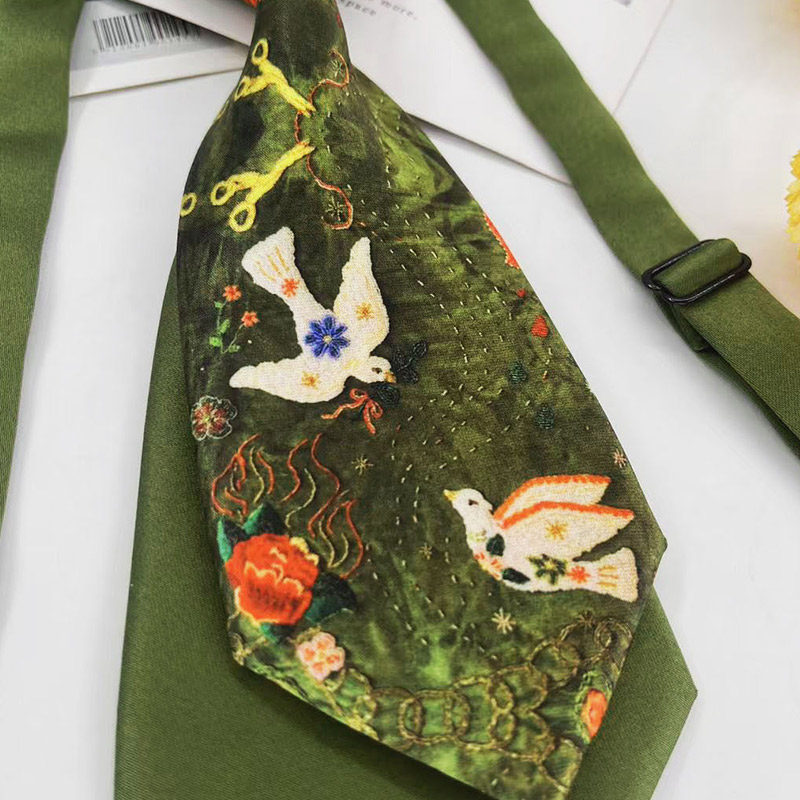 荷囊原创双层ins免打小领带短款甜酷学院jK时尚装饰配饰红绿飞鸽,淘宝优惠券,粉丝福利购,淘宝优惠卷