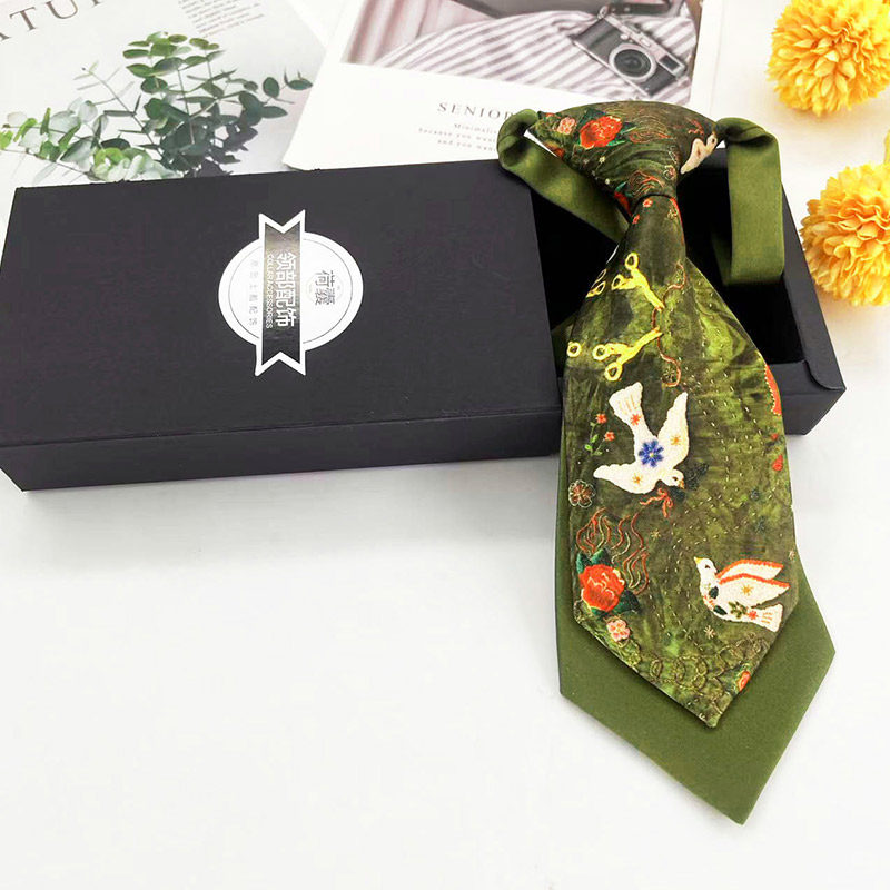 荷囊原创双层ins免打小领带短款甜酷学院jK时尚装饰配饰红绿飞鸽,淘宝优惠券,粉丝福利购,淘宝优惠卷