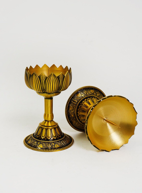 黄铜烛台家居佛堂供奉烛台结婚用龙凤呈祥烛台有求必应烛台