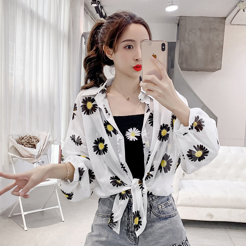 2020新款雪纺衬衫女夏短款防晒衣 木知秋服饰短外套