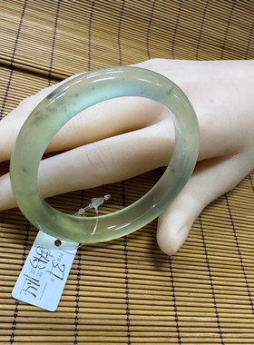 保真岫玉冰透细圆条手镯