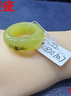 草花】可盘透辽阳水草花玉天然岫玉戒指全品瑕疵 胖圆男女款扳指