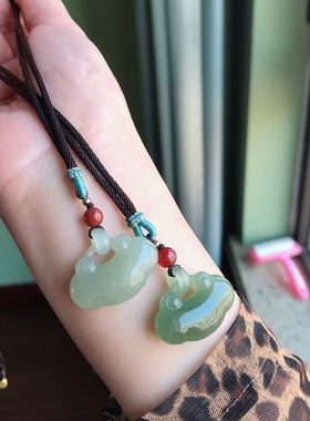 天然和田玉平安福袋吊坠挂饰