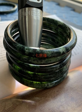 【12.12】天然真岫玉501叮当美人条细条手镯飘花一物一图 叮当17