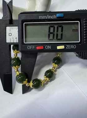 天然和田玉菠菜绿手链女款单圈