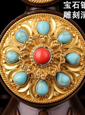 慧宝朵玛食子酥油花果纯铜密宗佛前八供用品摆件食子朵玛彩珠镶嵌