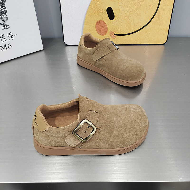 鑫悦秀M6勃肯鞋平底魔术贴一字扣圆头复古女鞋2026春款磨砂皮百搭,淘宝优惠券,粉丝福利购,淘宝优惠卷