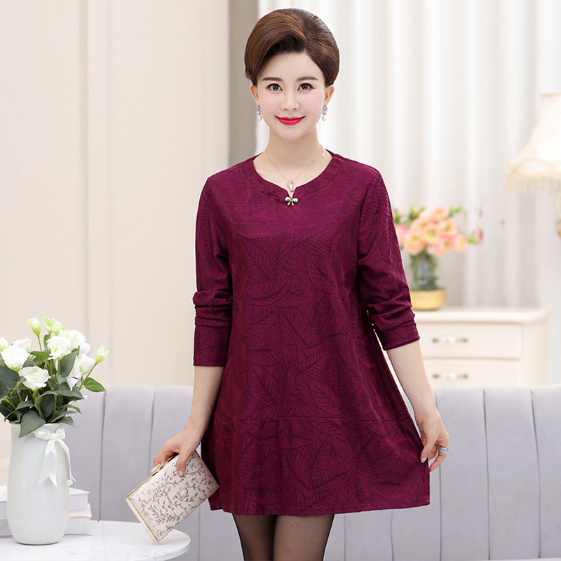 大码200斤婚礼裙胖妈妈长袖连衣裙 左诗薇中老年女装