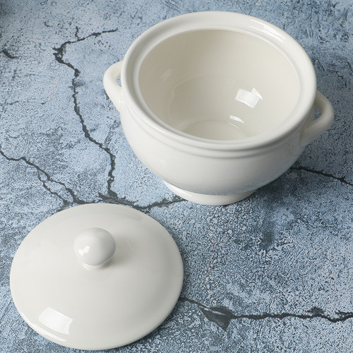 某牌 孤品】陶瓷带盖蒸蛋碗鱼翅碗【高端 新骨瓷】甜品燕窝汤盅碗 - 图1