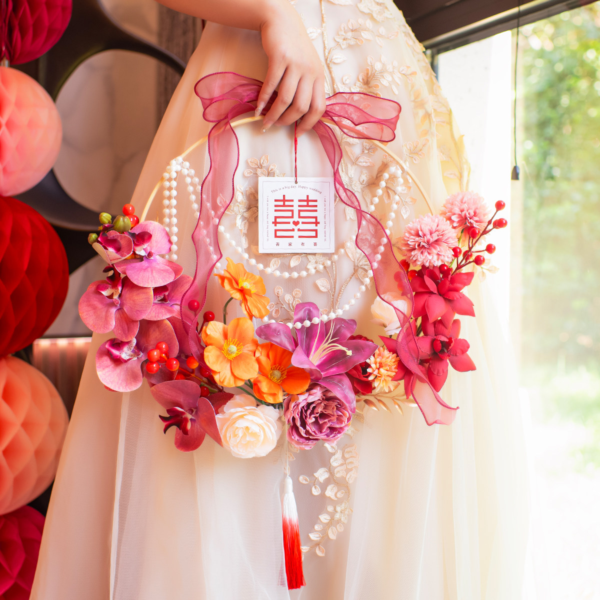 结婚挂件婚礼花环网红婚房拉花布置新房卧室门背景墙场景装饰好物,淘宝优惠券,粉丝福利购,淘宝优惠卷