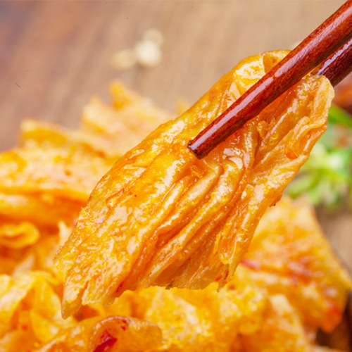 湖娃仔麻辣肉湖南常德特产香辣豆皮蛋白素肉豆干怀旧零食小吃80g - 图2