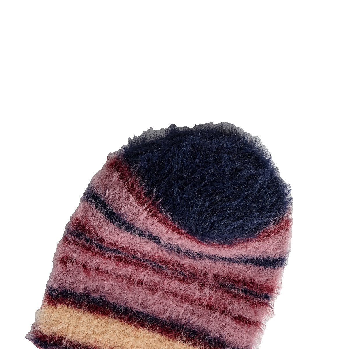 袜say 毛绒绒条纹袜子女中筒袜秋冬季加厚保暖堆堆袜仿貂毛地板袜 - 图3