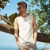 Siren nam vest nam mùa hè cotton mỏng tay áo vest thủy triều thương hiệu rắn màu giản dị thư mồ hôi vest - Lót