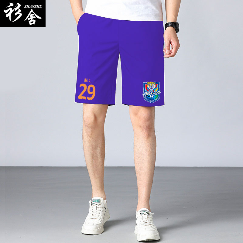 2024天津津门虎队服足球迷满印速干短裤子男士五分裤休闲运动中裤