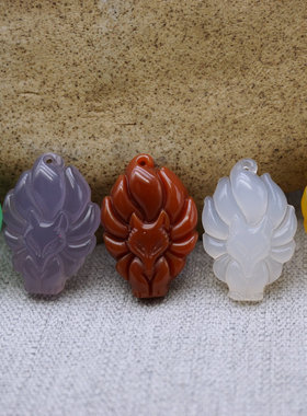 九尾狐吊坠多色冰透项链小挂件