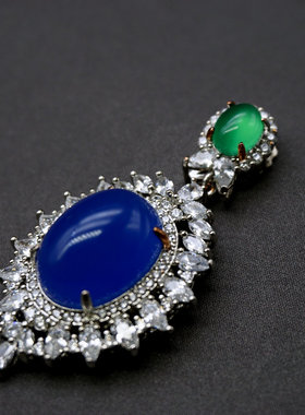 吊坠镶嵌挂件蓝玉髓配饰厂