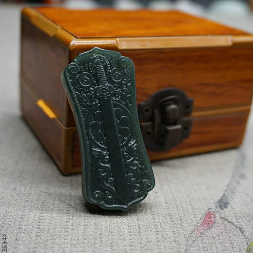 Двусторонная природная руда из нефрита, сине-белый защитный амулет, подвеска