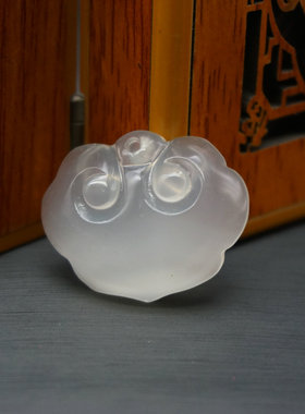 平安锁吊坠复古风半宝石项链