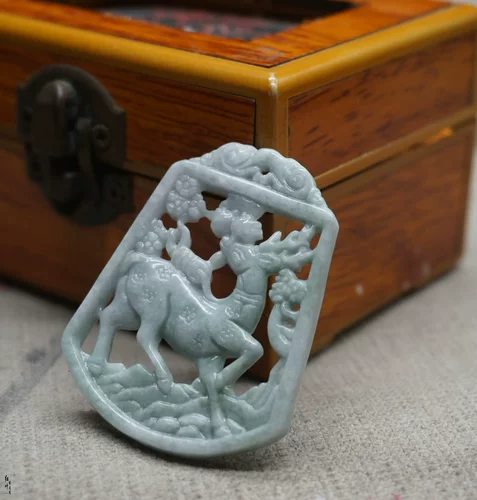 Натуральный нефрит, этническая подвеска из нефрита для влюбленных подходит для мужчин и женщин, этнический стиль