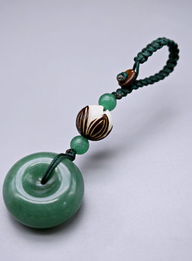 手工原创汽车钥匙扣男女款东陵玉