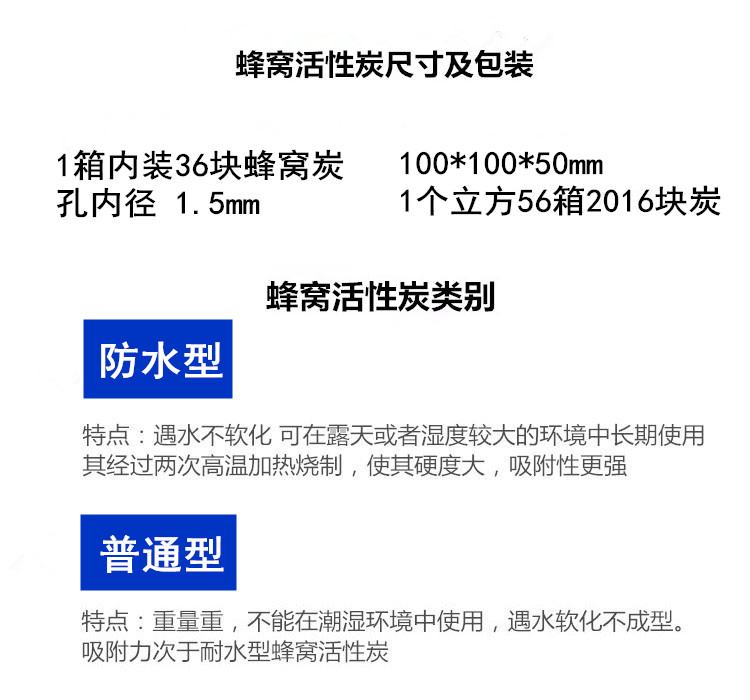 蜂窝活性炭工业油漆房用废气吸附空气净化专用蜂窝状活性炭方块 - 图2