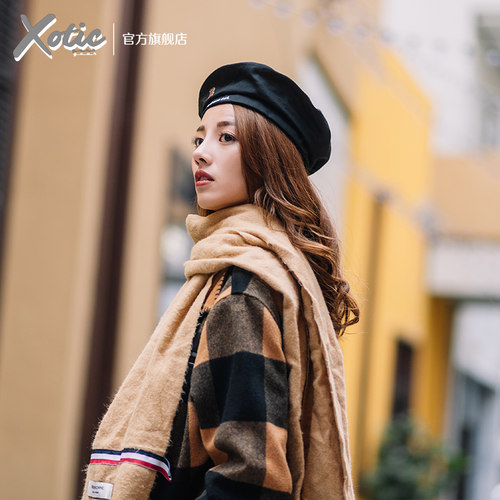 Xotic官方 慵懒小熊贝雷帽秋冬文艺可调节户外防晒八角画家帽男女 - 图1