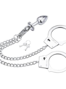 sex toys anal plug chain handcuffs metal bondage flirting