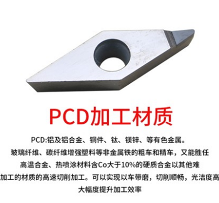 PCD.CBN金刚石高光宝石刀片菱形数控刀粒VCGT11轮毂挤压拉丝刀片 - 图1