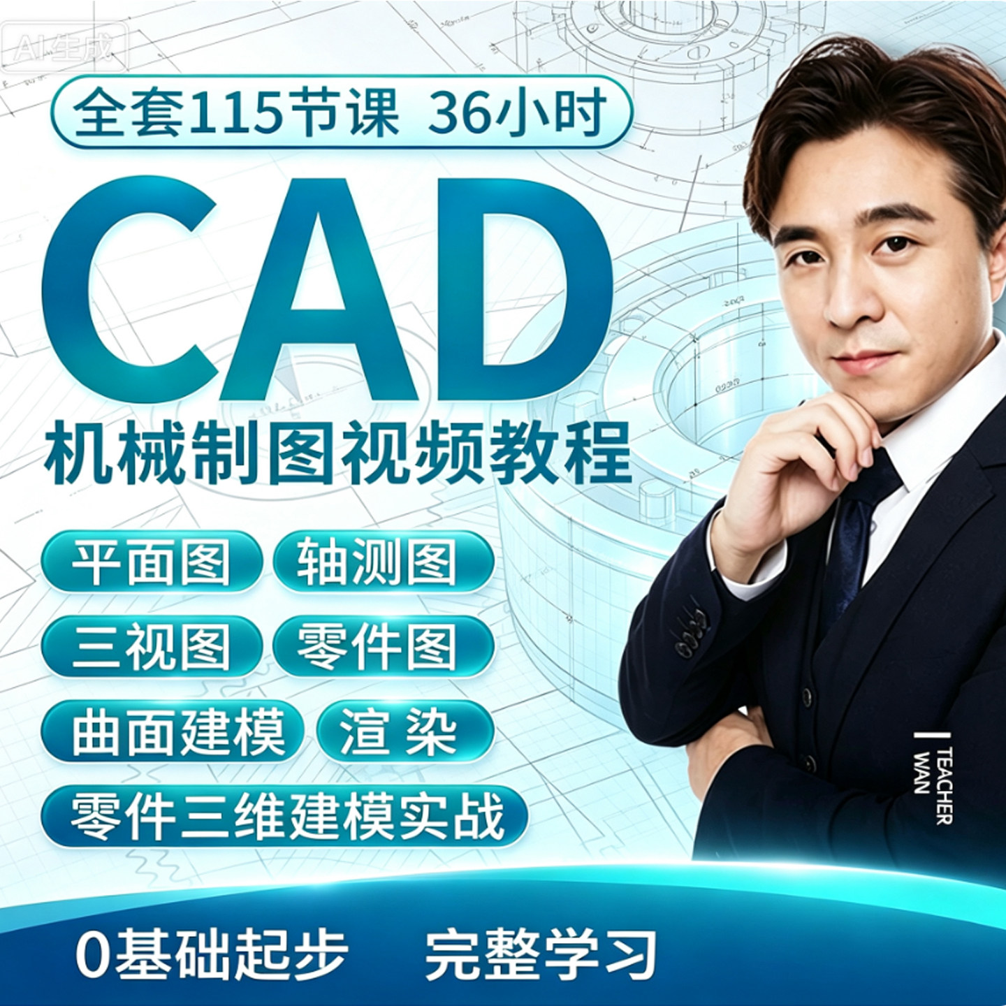 cad教程机械制图教程CAD全套入门视频三维软件设计自学课程