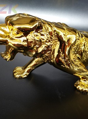 新款电镀老虎汽车摆件创意礼品家居饰品商务礼品树脂工艺礼品u9