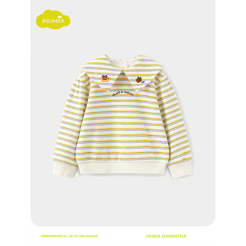 moimoln小云朵童装冬季女童翻领卫衣儿童上衣潮宝宝打底衫,淘宝优惠券,粉丝福利购,淘宝优惠卷