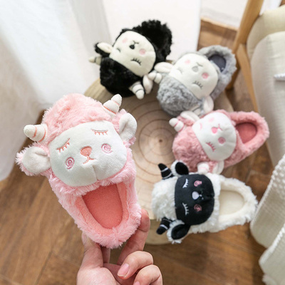 棉拖鞋男童女童室内家居毛毛秋冬