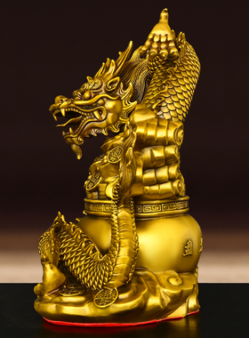 黄铜聚宝盆龙中式办公室客厅