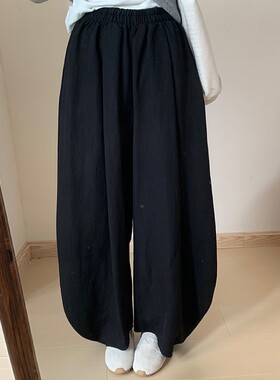 休闲豆荚裤女夏季新款高腰宽松显瘦阔腿遛弯裤垂感百搭奶奶裤